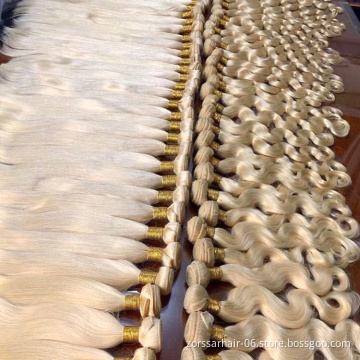 Wholesale blonde hair bundles raw virgin peruvian hair bundles vendors wholesale human extension bundle peruvian hair
